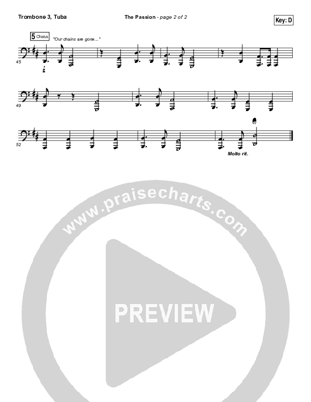 The Passion Trombone 3/Tuba (Hillsong Worship)