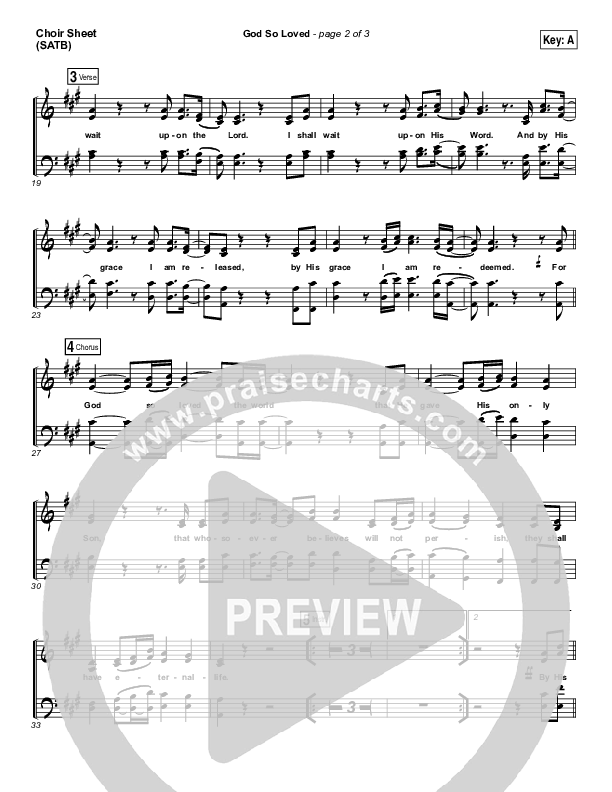 God So Loved Choir Sheet (SATB) (Hillsong Worship)