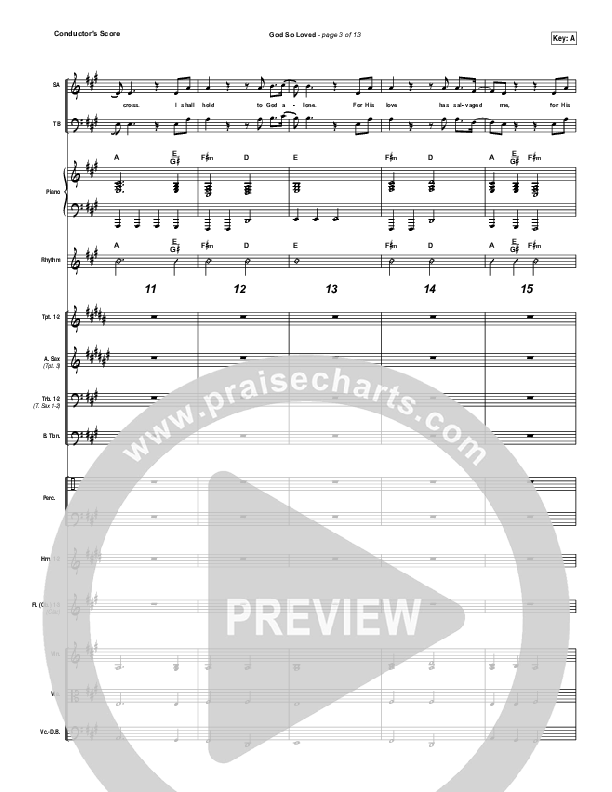 God So Loved Conductor's Score (Hillsong Worship)