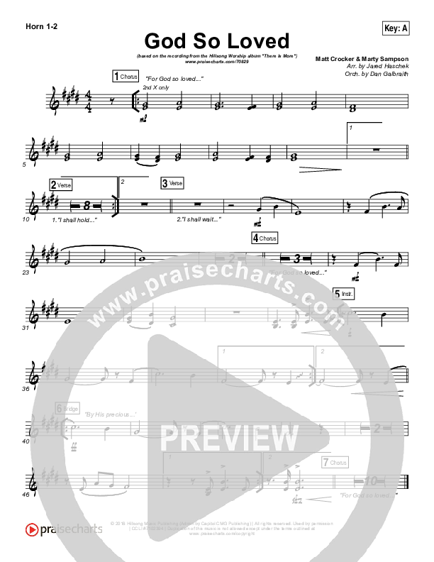 God So Loved French Horn 1/2 (Hillsong Worship)