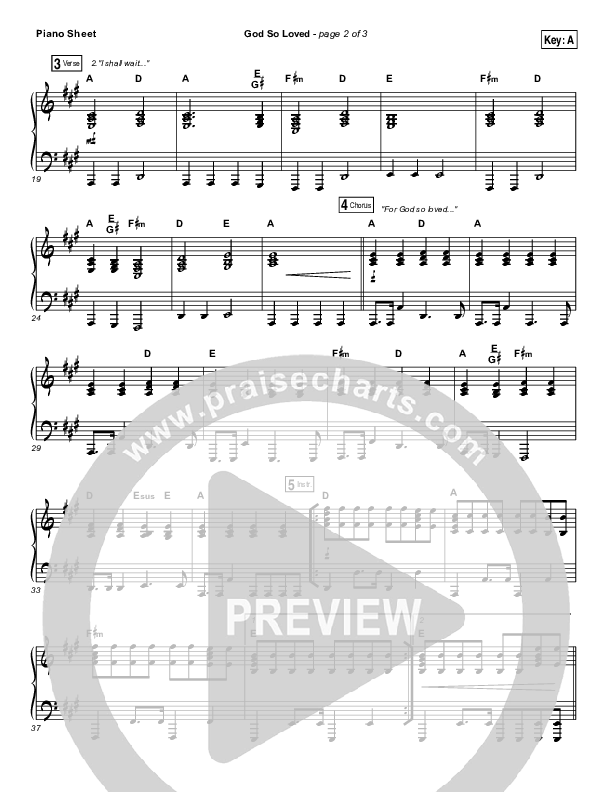 God So Loved Piano Sheet (Hillsong Worship)