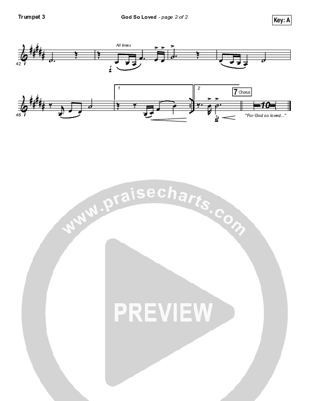 God So Loved Trumpet 3 (Hillsong Worship)