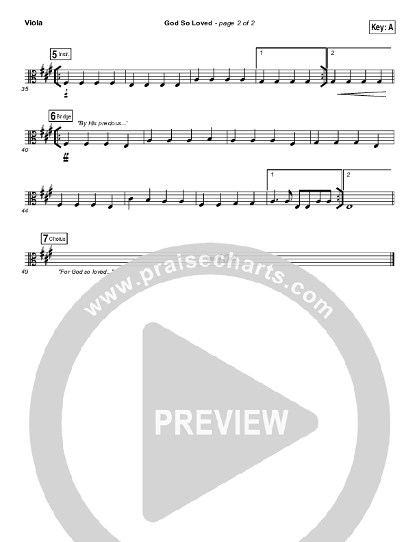 God So Loved Viola (Hillsong Worship)