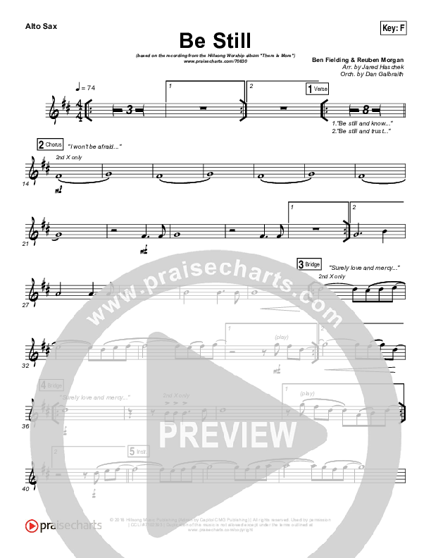 Be Still Alto Sax (Hillsong Worship)