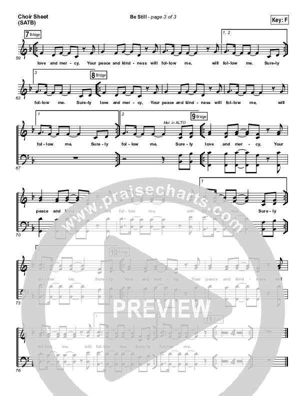 Be Still Choir Sheet (SATB) (Hillsong Worship)