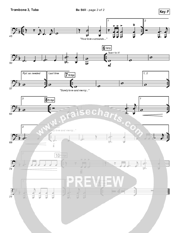 Be Still Trombone 3/Tuba (Hillsong Worship)