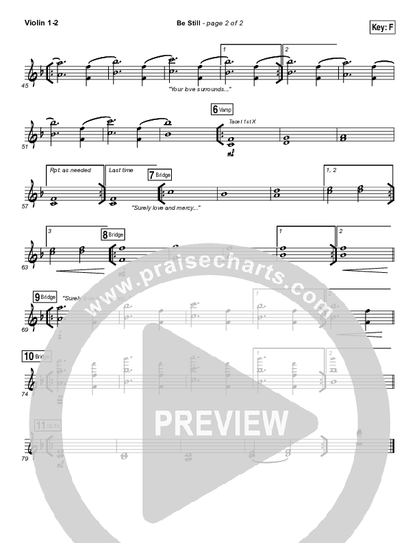 Be Still Violin 1/2 (Hillsong Worship)