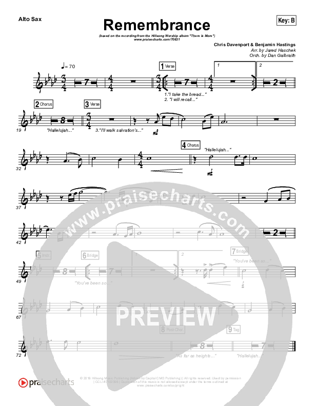 Remembrance Alto Sax (Hillsong Worship)