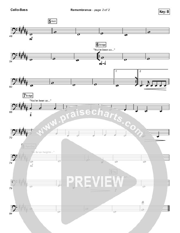 Remembrance Cello/Bass (Hillsong Worship)