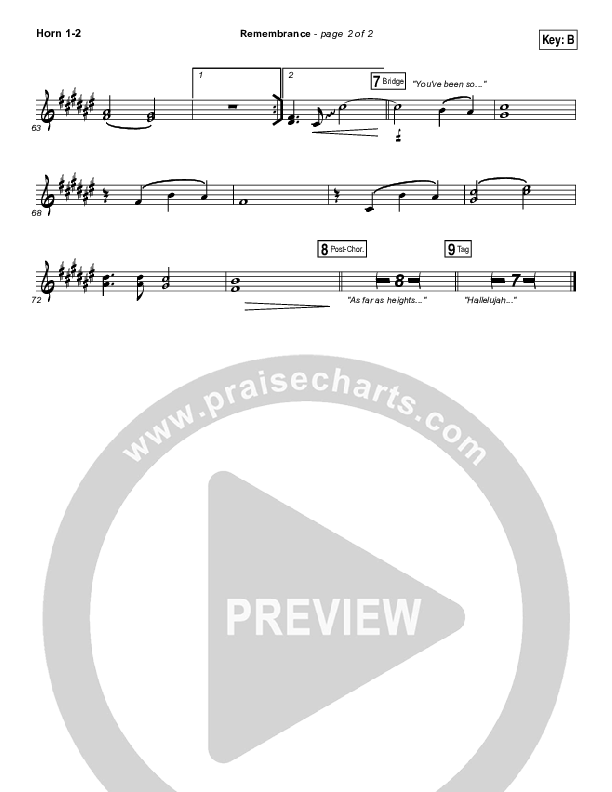 Remembrance French Horn 1/2 (Hillsong Worship)