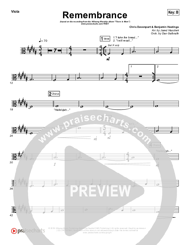 Remembrance Viola (Hillsong Worship)