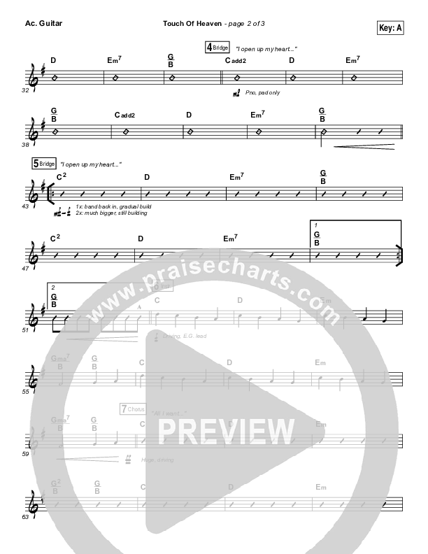 Touch Of Heaven Acoustic Guitar (Hillsong Worship)