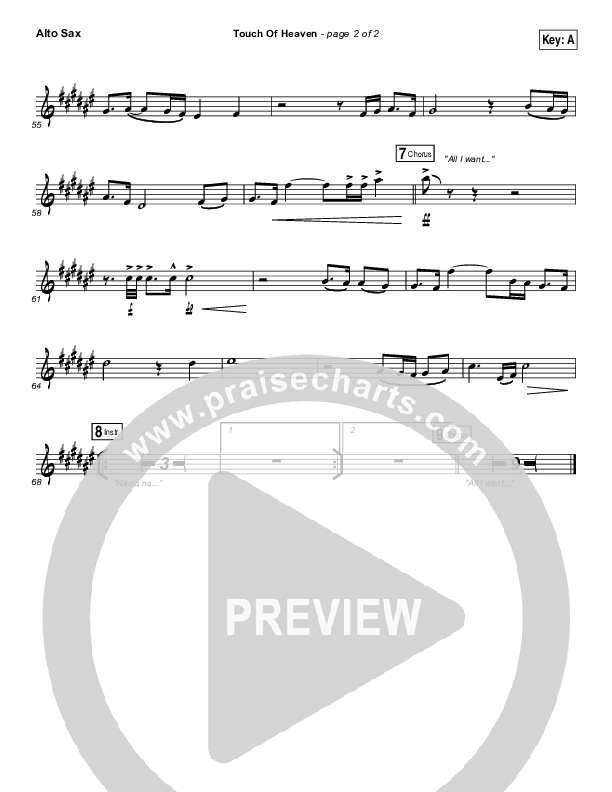 Touch Of Heaven Alto Sax (Hillsong Worship)