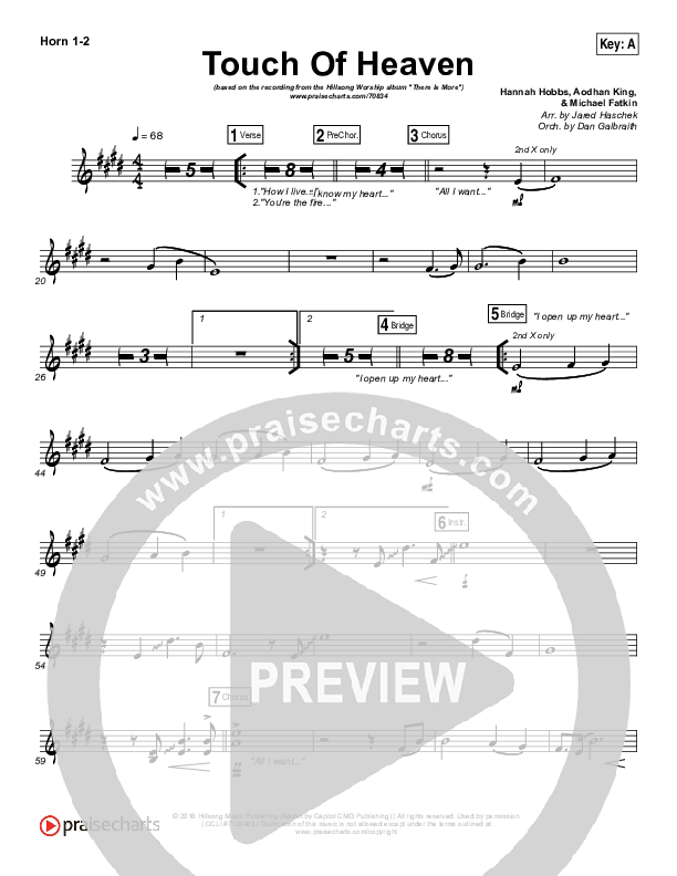 Touch Of Heaven Brass Pack (Hillsong Worship)