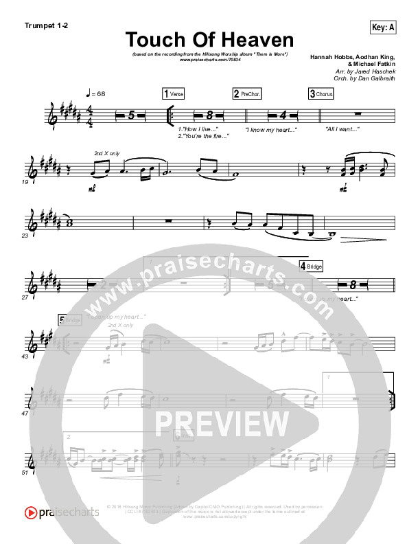 Touch Of Heaven Trumpet 1,2 (Hillsong Worship)