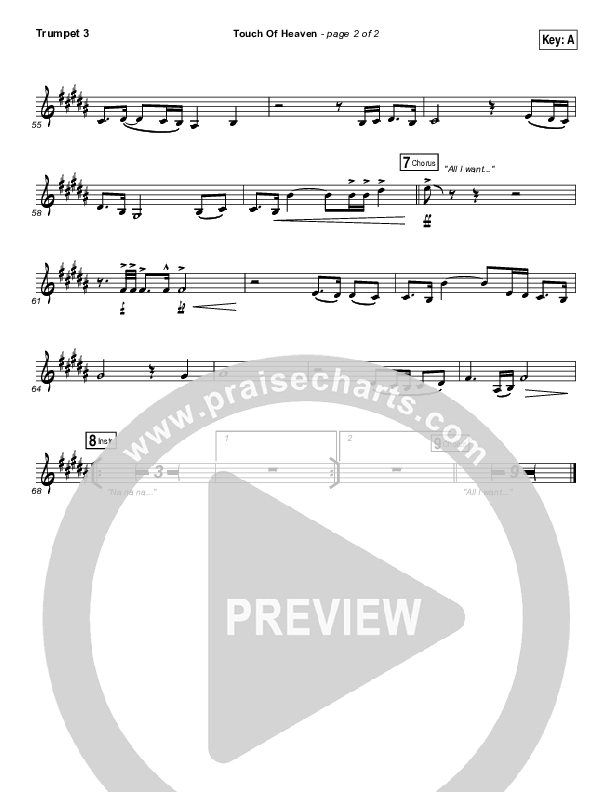Touch Of Heaven Trumpet 3 (Hillsong Worship)