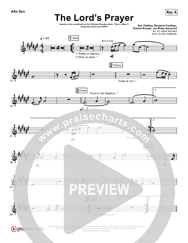 The Lord’s Prayer Alto Sax (Hillsong Worship)