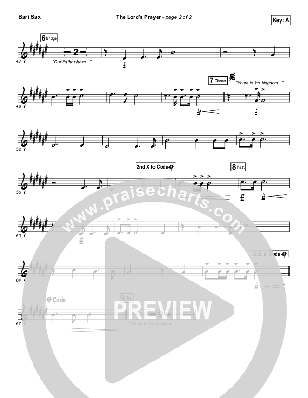 The Lord’s Prayer Bari Sax (Hillsong Worship)