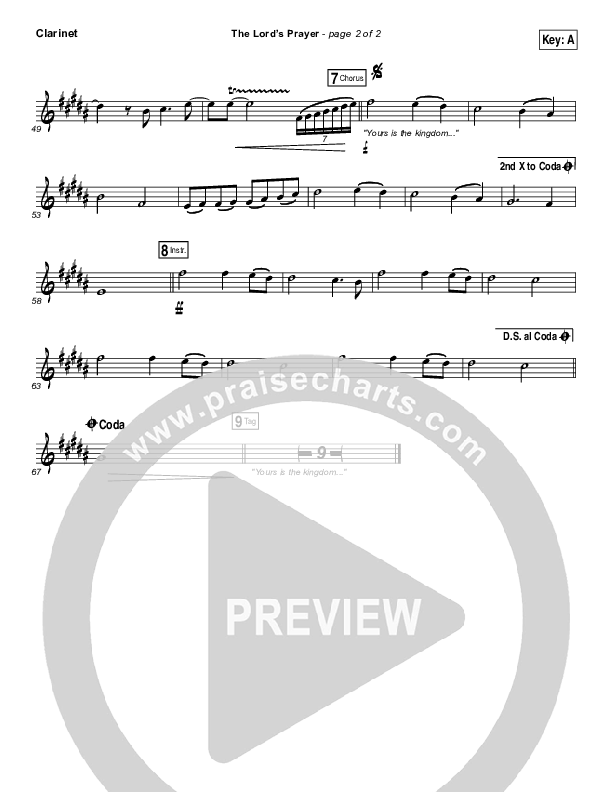 The Lord’s Prayer Clarinet (Hillsong Worship)