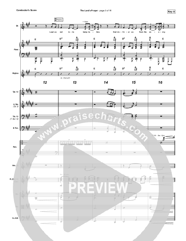 The Lord’s Prayer Conductor's Score (Hillsong Worship)