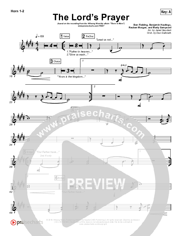 The Lord’s Prayer French Horn 1/2 (Hillsong Worship)