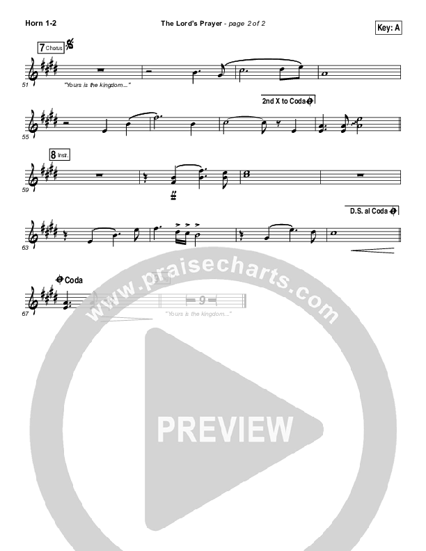 The Lord’s Prayer French Horn 1/2 (Hillsong Worship)