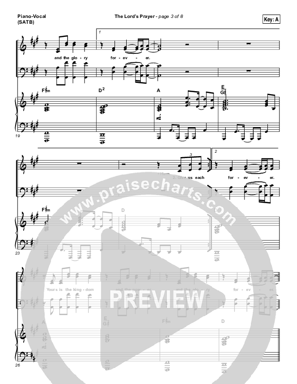 The Lord’s Prayer Piano/Vocal (SATB) (Hillsong Worship)