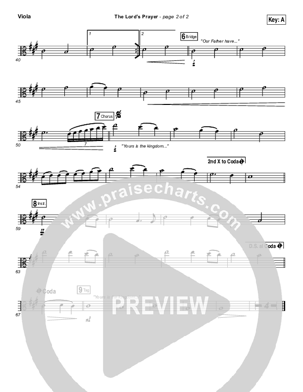 The Lord’s Prayer Viola (Hillsong Worship)