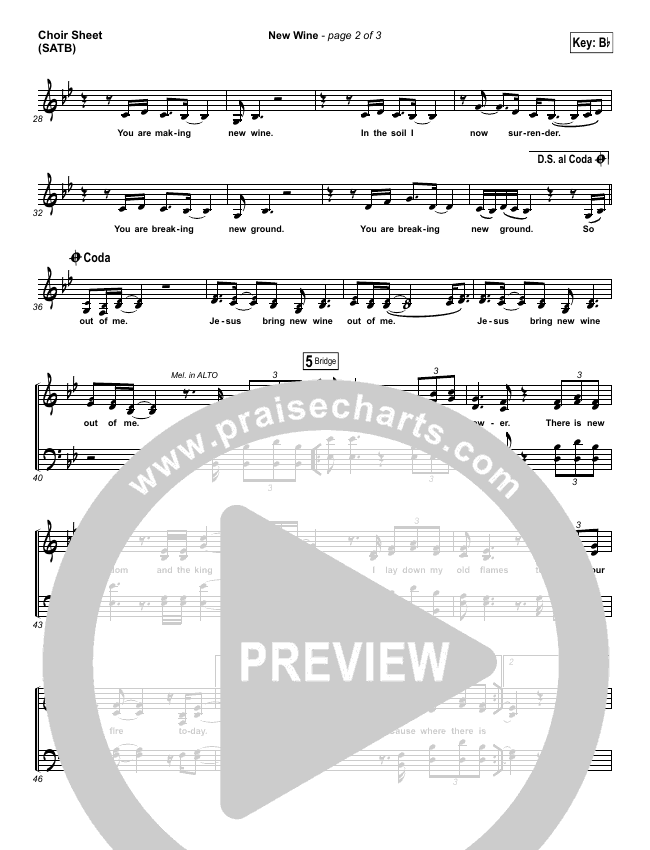 New Wine Sheet Music PDF (Hillsong Worship) - PraiseCharts