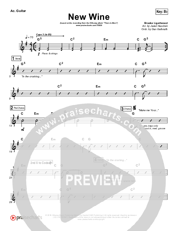 New Wine Acoustic Guitar (Hillsong Worship)