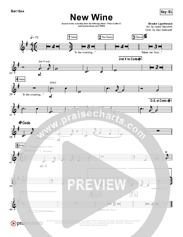 New Wine Bari Sax (Hillsong Worship)
