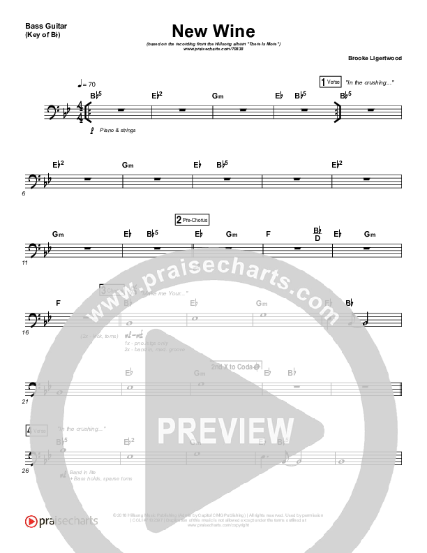 New Wine Bass Guitar (Hillsong Worship)