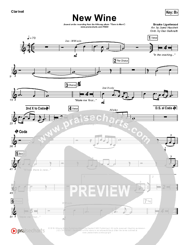New Wine Clarinet (Hillsong Worship)