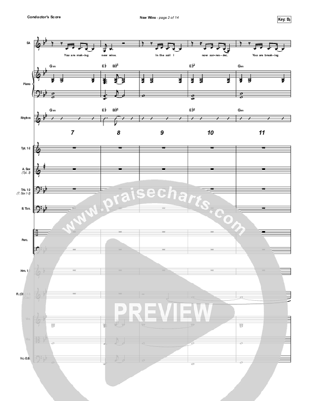 New Wine Conductor's Score (Hillsong Worship)