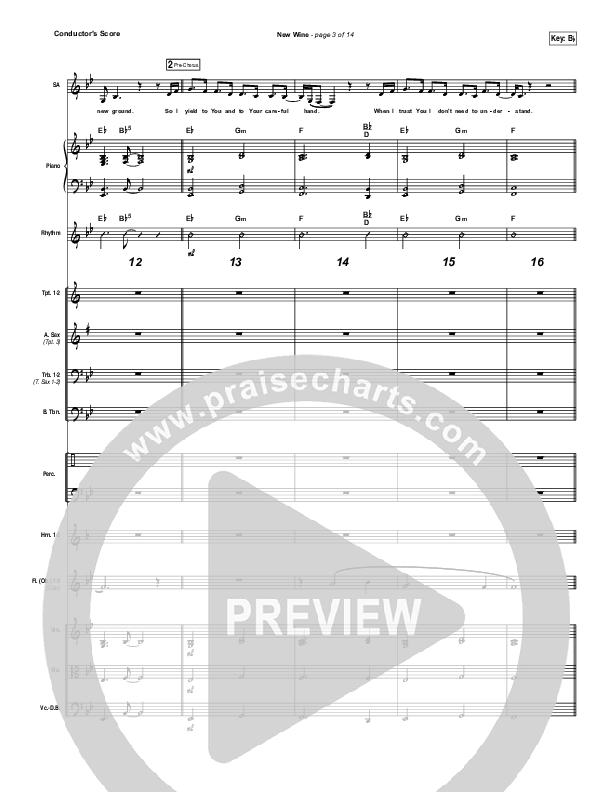 New Wine Conductor's Score (Hillsong Worship)