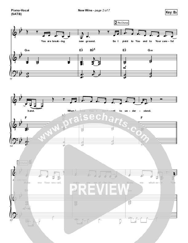 New Wine Piano/Vocal (SATB) (Hillsong Worship)