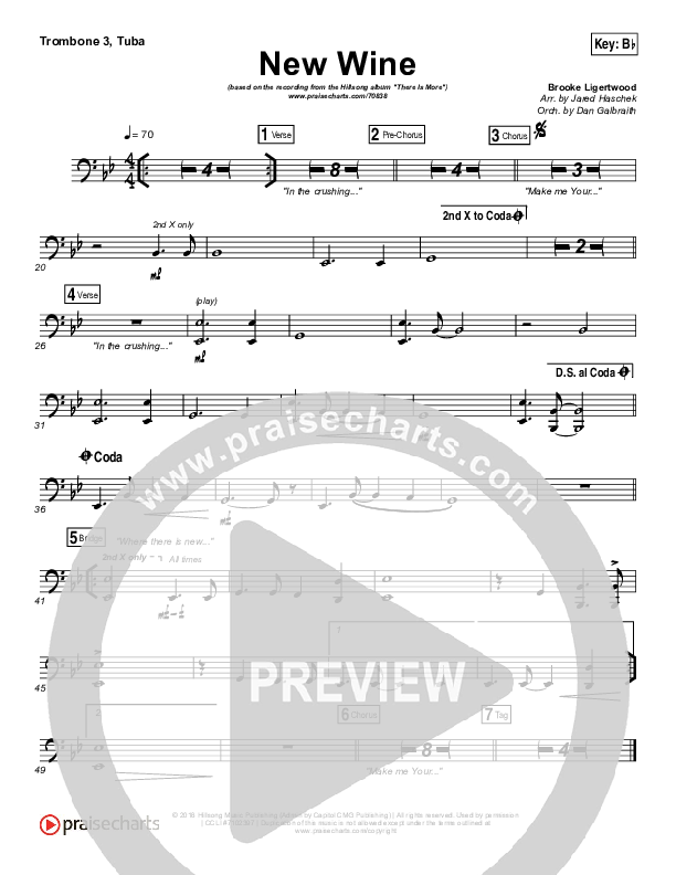 New Wine Trombone 3/Tuba (Hillsong Worship)