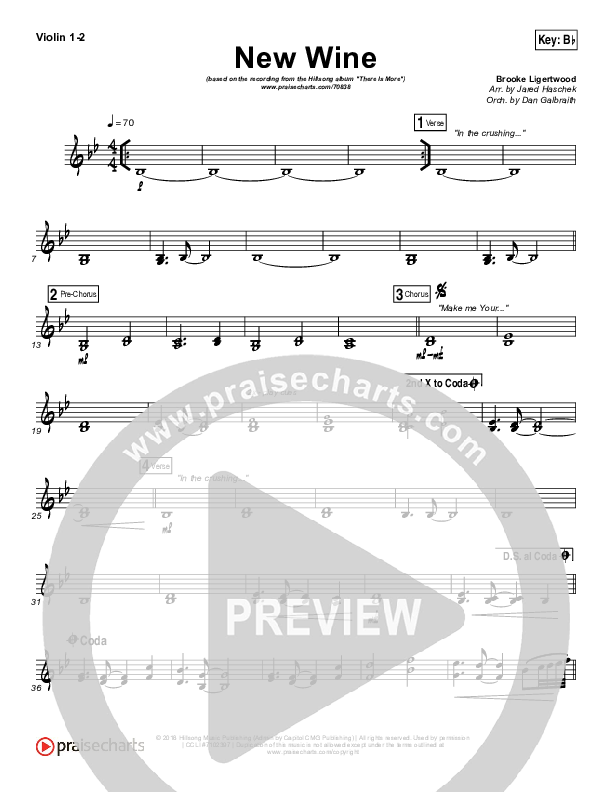 New Wine Violin 1/2 (Hillsong Worship)