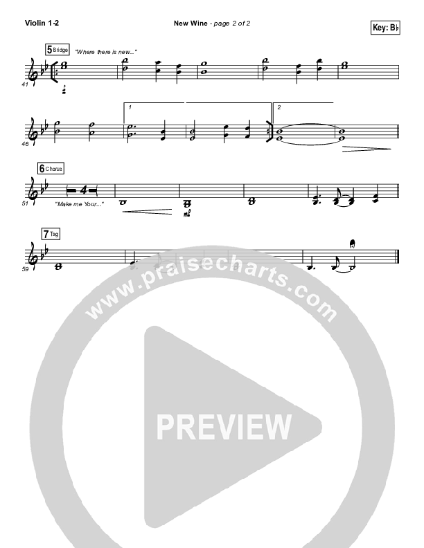 New Wine Violin 1/2 (Hillsong Worship)