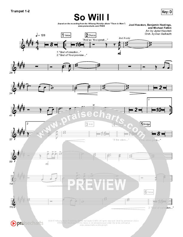 So Will I (100 Billion X) (Live) Brass Pack (Hillsong Worship)