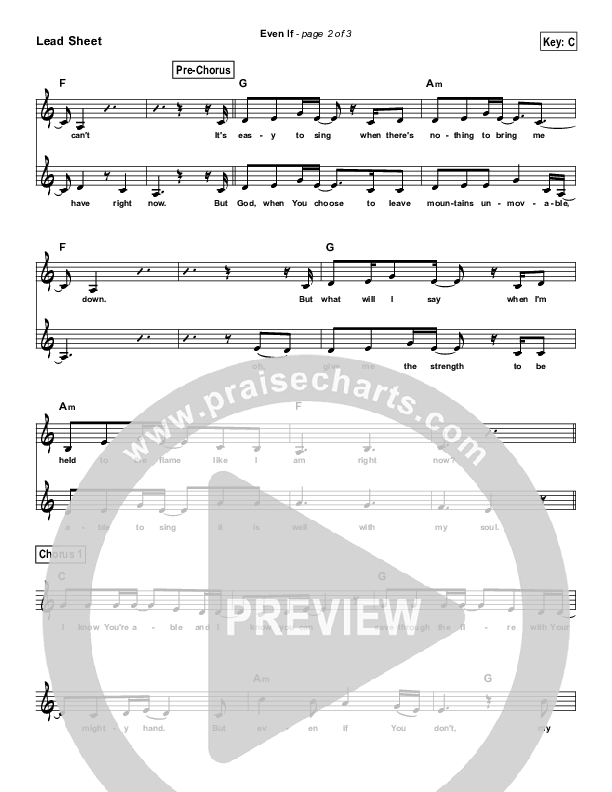 Even If (Simplified) Lead Sheet (MercyMe)