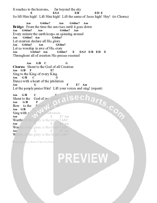 From The Rising Of The Sun Chords & Lyrics (Heart Of The City)