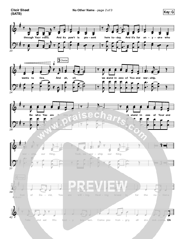 No Other Name Choir Sheet (SATB) (Laura Hackett Park)