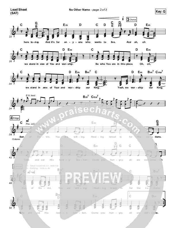 No Other Name Lead Sheet (SAT) (Laura Hackett Park)