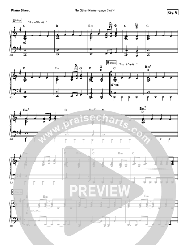 No Other Name Piano Sheet (Laura Hackett Park)