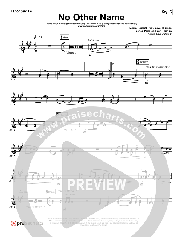 No Other Name Tenor Sax 1/2 (Laura Hackett Park)