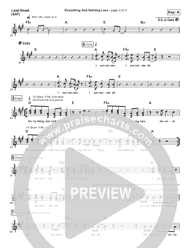 Everything And Nothing Less Lead Sheet (SAT) (Chris McClarney)