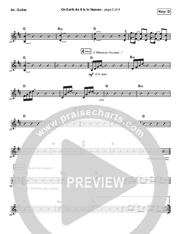 On Earth As It Is In Heaven Acoustic Guitar (Chris McClarney / Kim Walker-Smith)