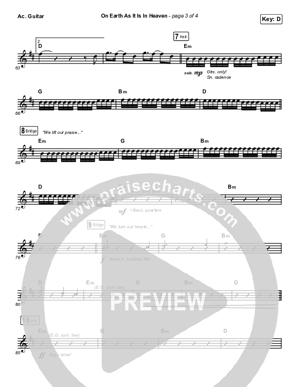 On Earth As It Is In Heaven Acoustic Guitar (Chris McClarney / Kim Walker-Smith)