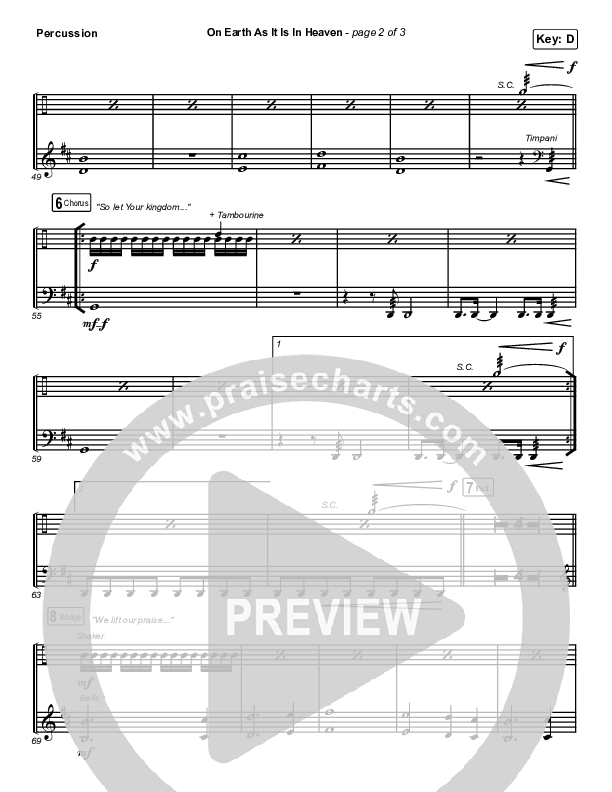 On Earth As It Is In Heaven Percussion (Chris McClarney / Kim Walker-Smith)